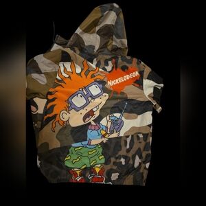 Members Only Nickelodeon Camouflage Jacket with Cartoon Print